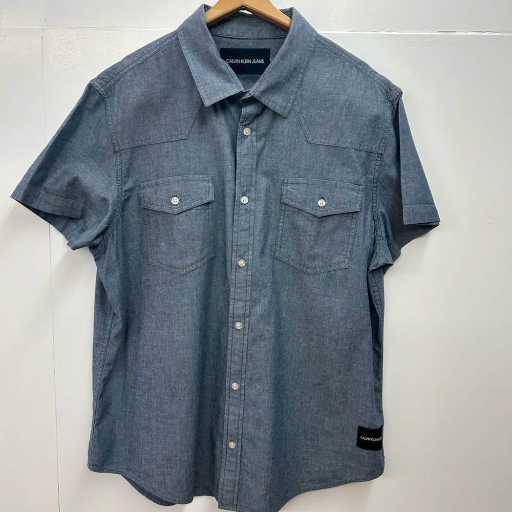 Calvin Klein Jeans Gray Button-Down Shirt